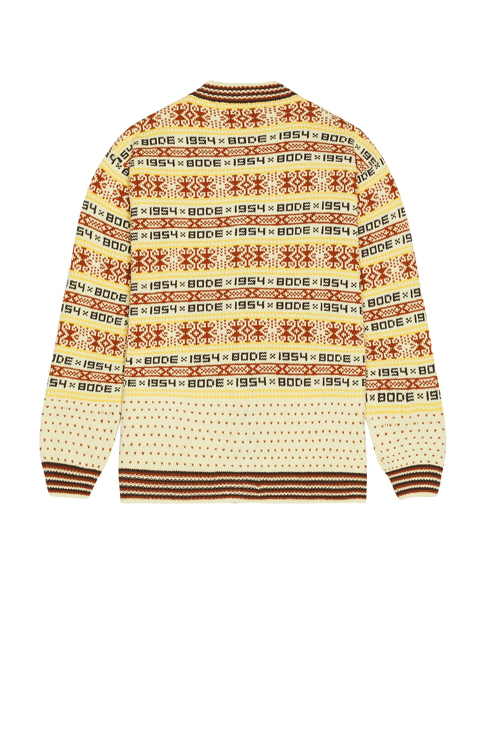 Bode Marzipan Fair Isle Wool Cardigan In Yellow