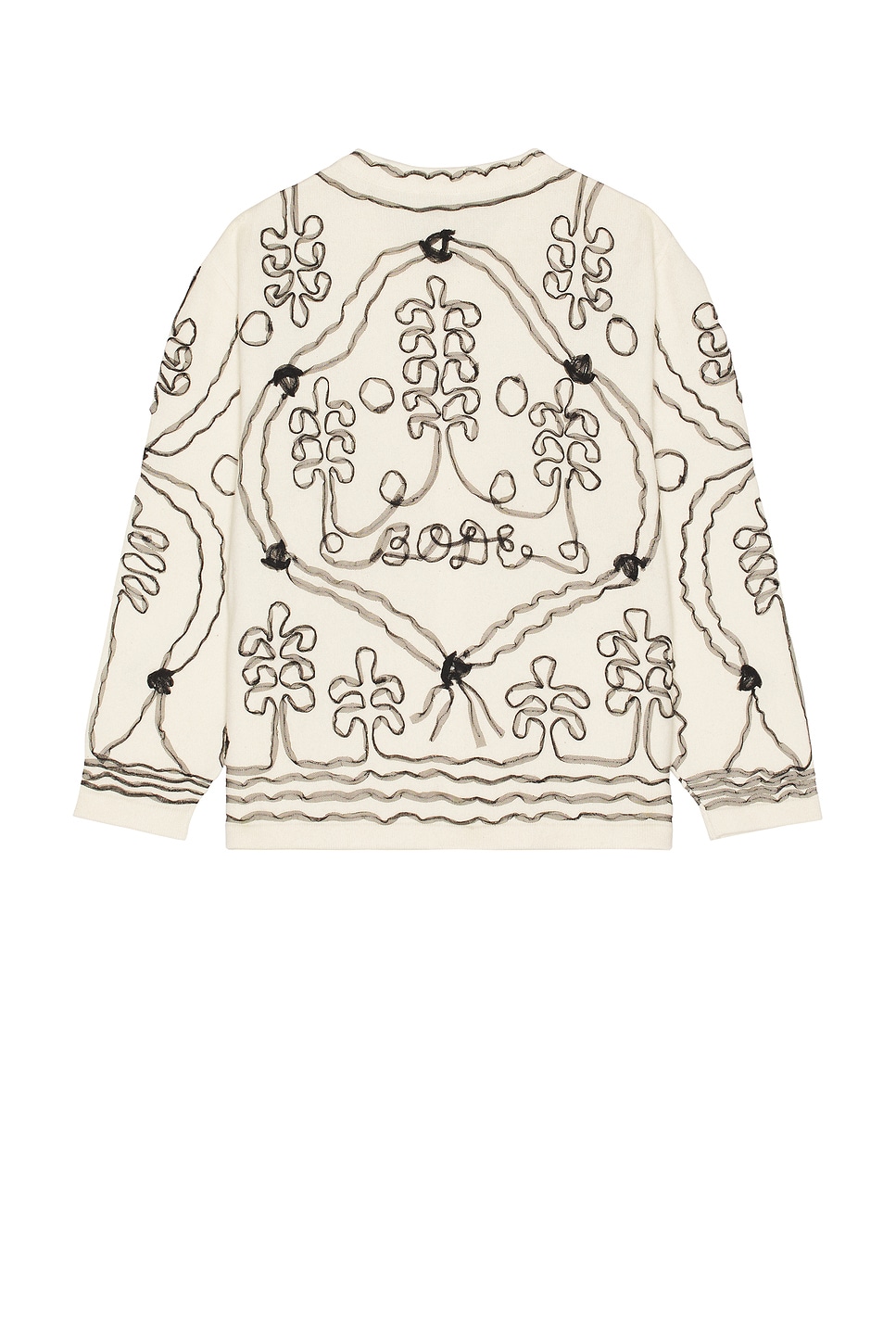 Bode Men Embellished Cashmere Winter Garden Cardigan In Neutral