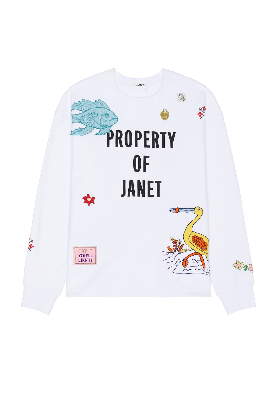 Image 1 of BODE Property Of Janet Crewneck in White