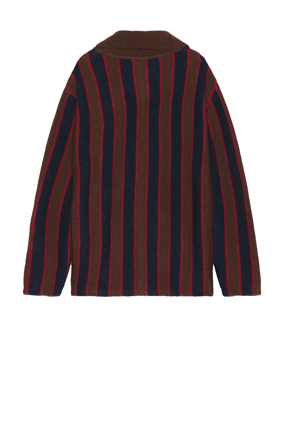 Shop Bode Mohair Stripe Cardigan In Navy & Brown