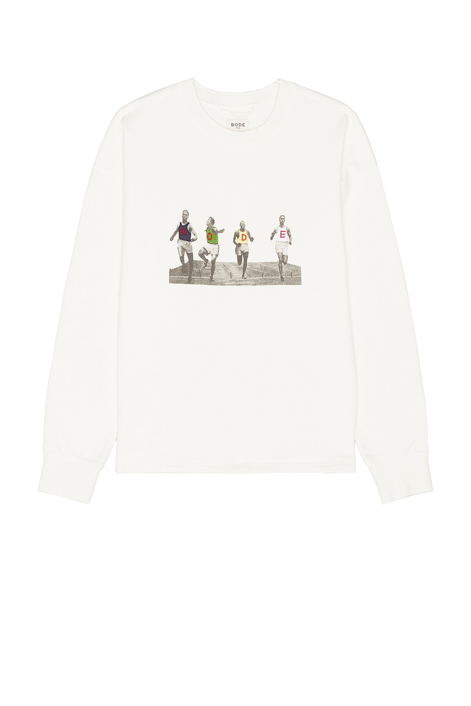 Image 1 of BODE Finish Line Crewneck in Cream