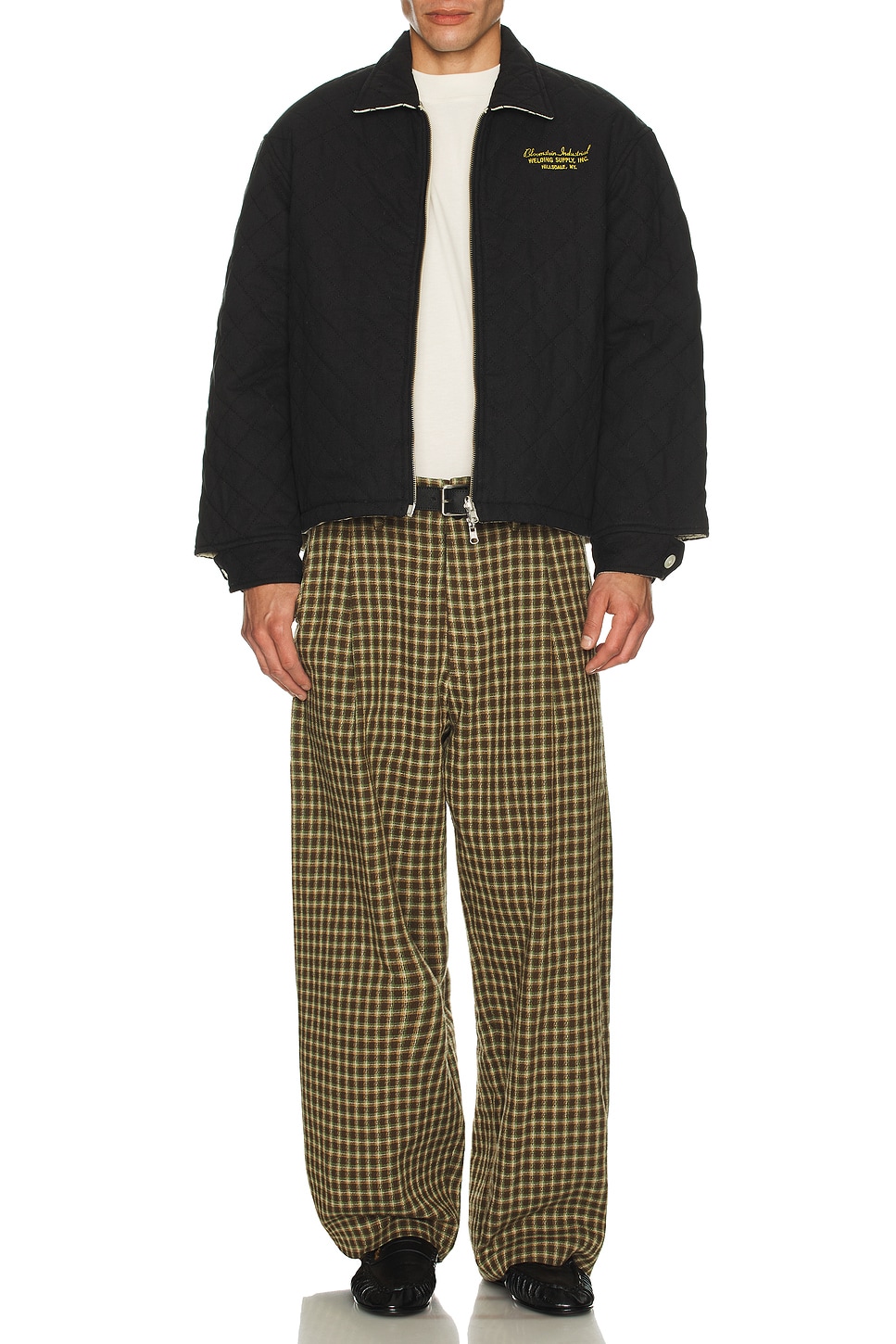 Image 1 of BODE Bloomstein Quilted Reversible Jacket in Black & Yellow