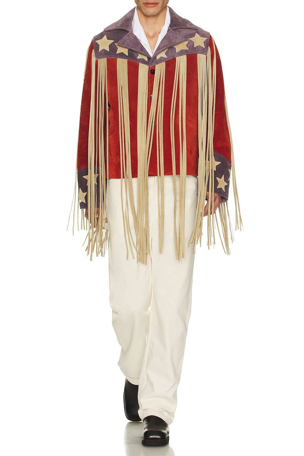 Image 1 of BODE Flag Fringe Jacket in Red, White, & Blue