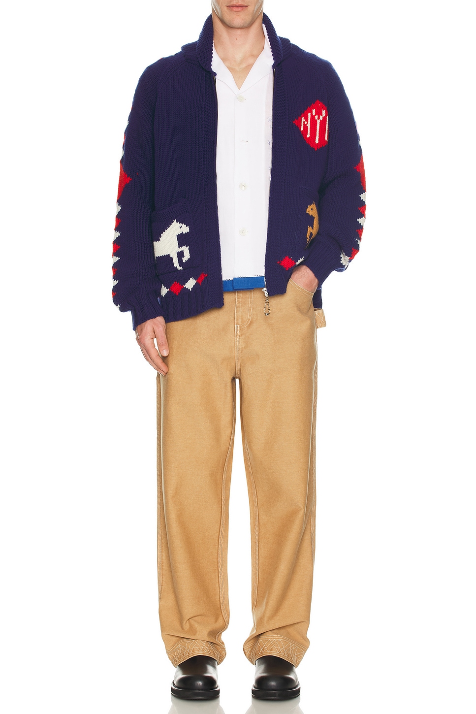 Image 1 of BODE Embroidered Knolly Brook Trouser in Brown