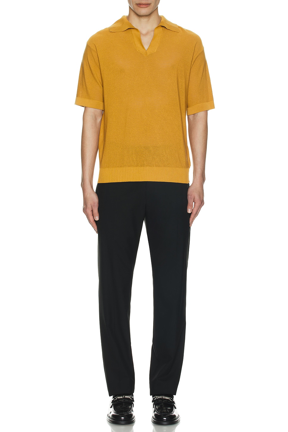 Image 1 of BODE Boxy Polo in Brown Yellow