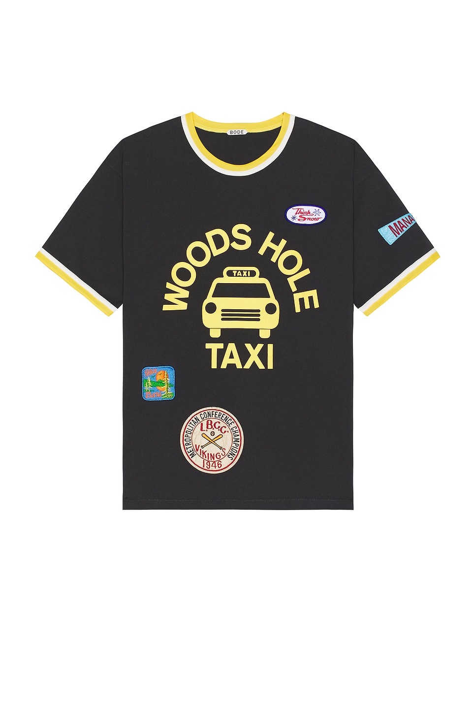 Image 1 of BODE Discount Taxi Short Sleeve T-shirt in Black Multi