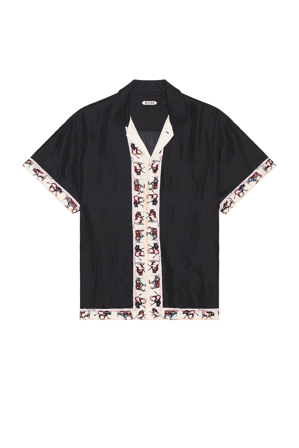 Image 1 of BODE Taureau Short Sleeve Shirt in Black