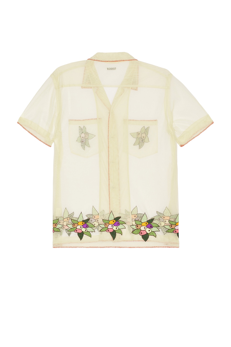 Shop Bode Embroidered Suncherry Short Sleeve Shirt In White Multi