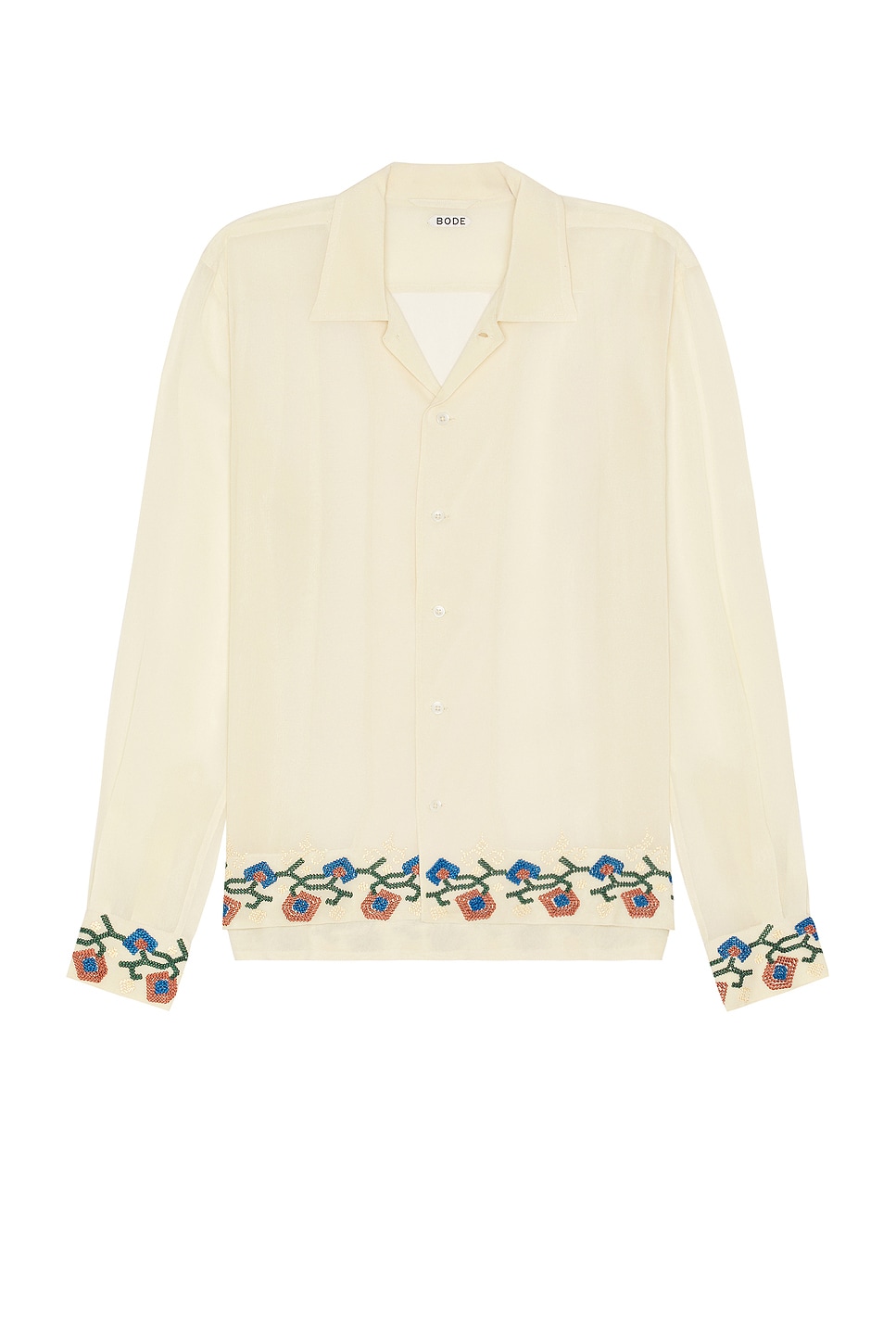 Shop Bode Flowering Liana Longsleeve Shirt In Cream Multi