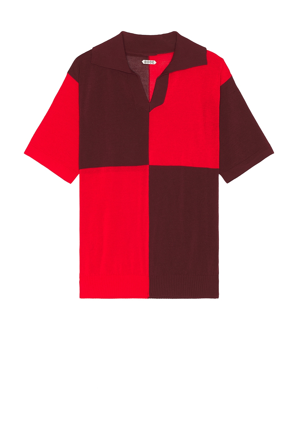 Image 1 of BODE Checker Polo in Red Maroon