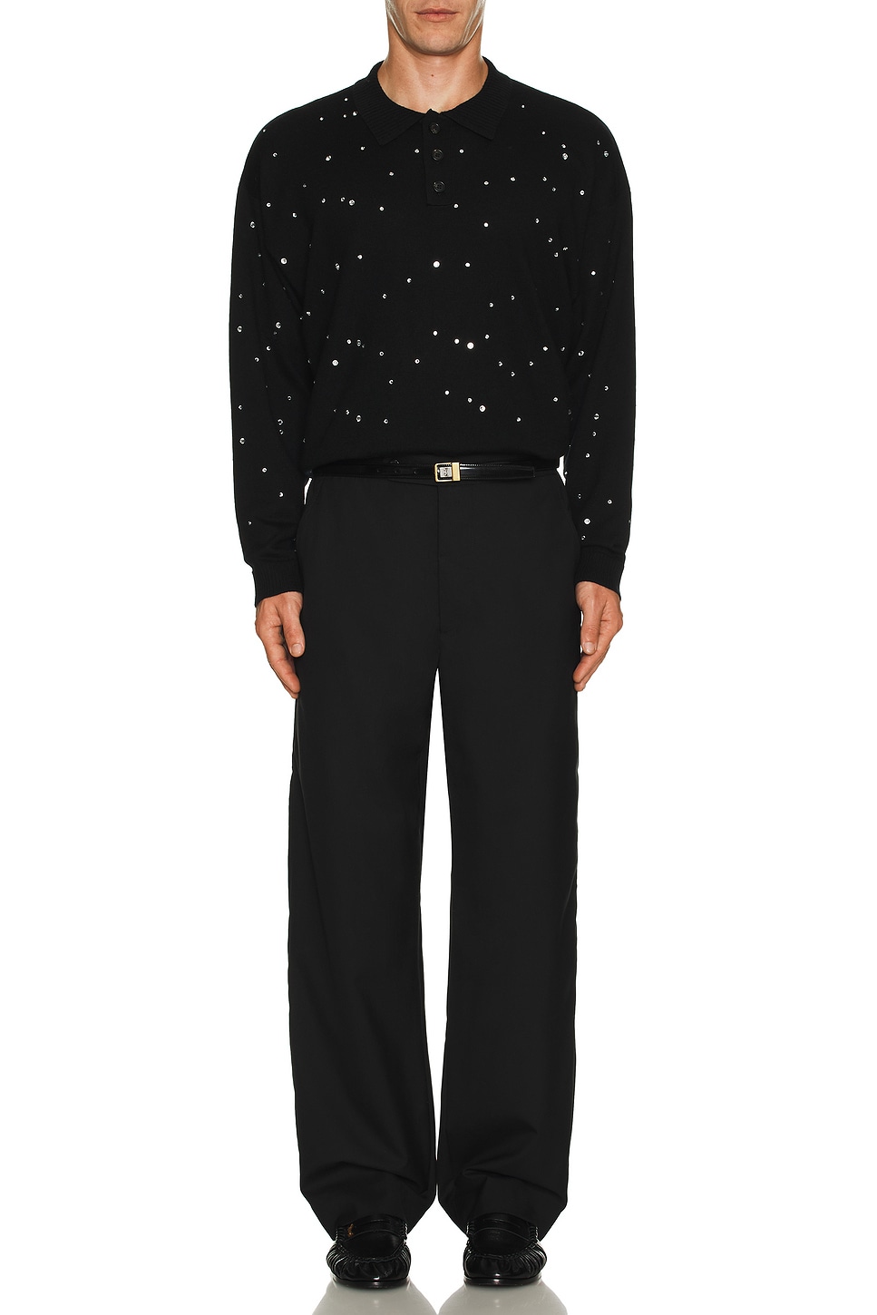 Image 1 of BODE Embellished Cycling Polo in Black