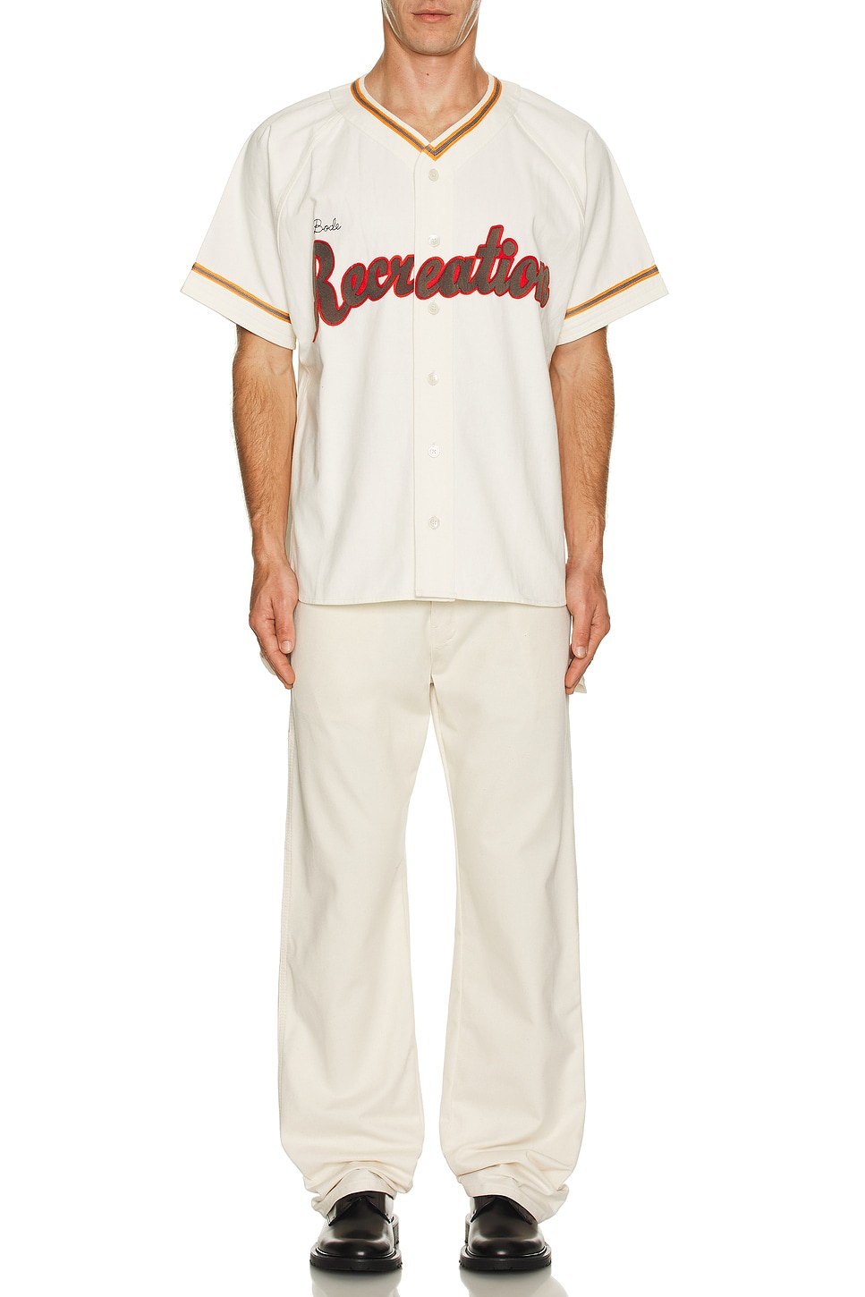 Image 1 of BODE Baseball Shirt in White Multi