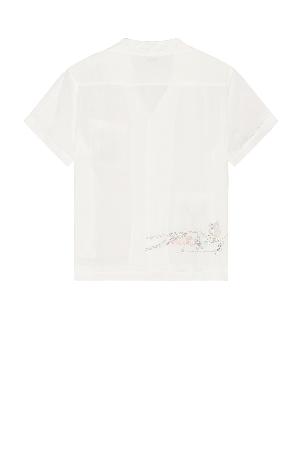 Shop Bode Skiers Short Sleeve Shirt In White