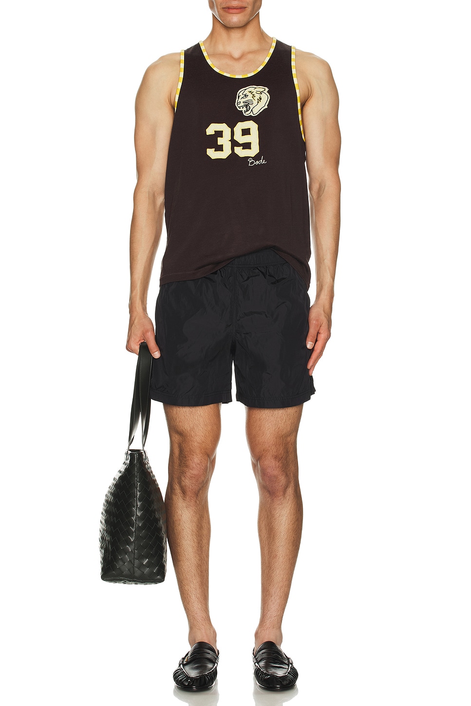 Image 1 of BODE Bobcat Singlet Tank Top in Brown Black