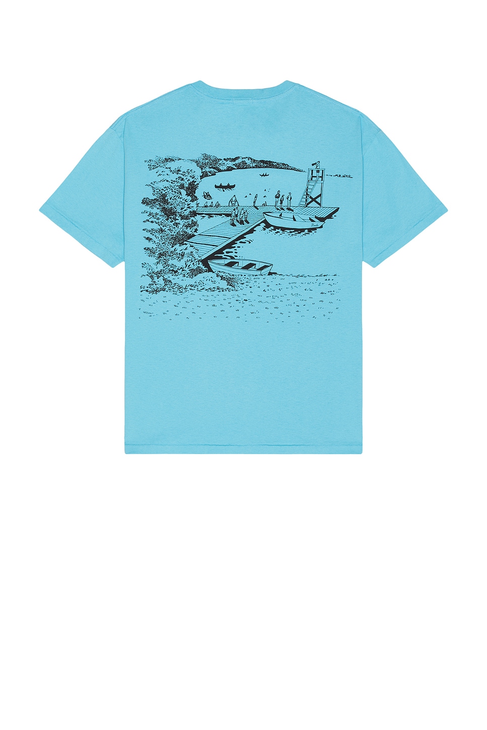 Bode Laketown Graphic T-shirt In Blue