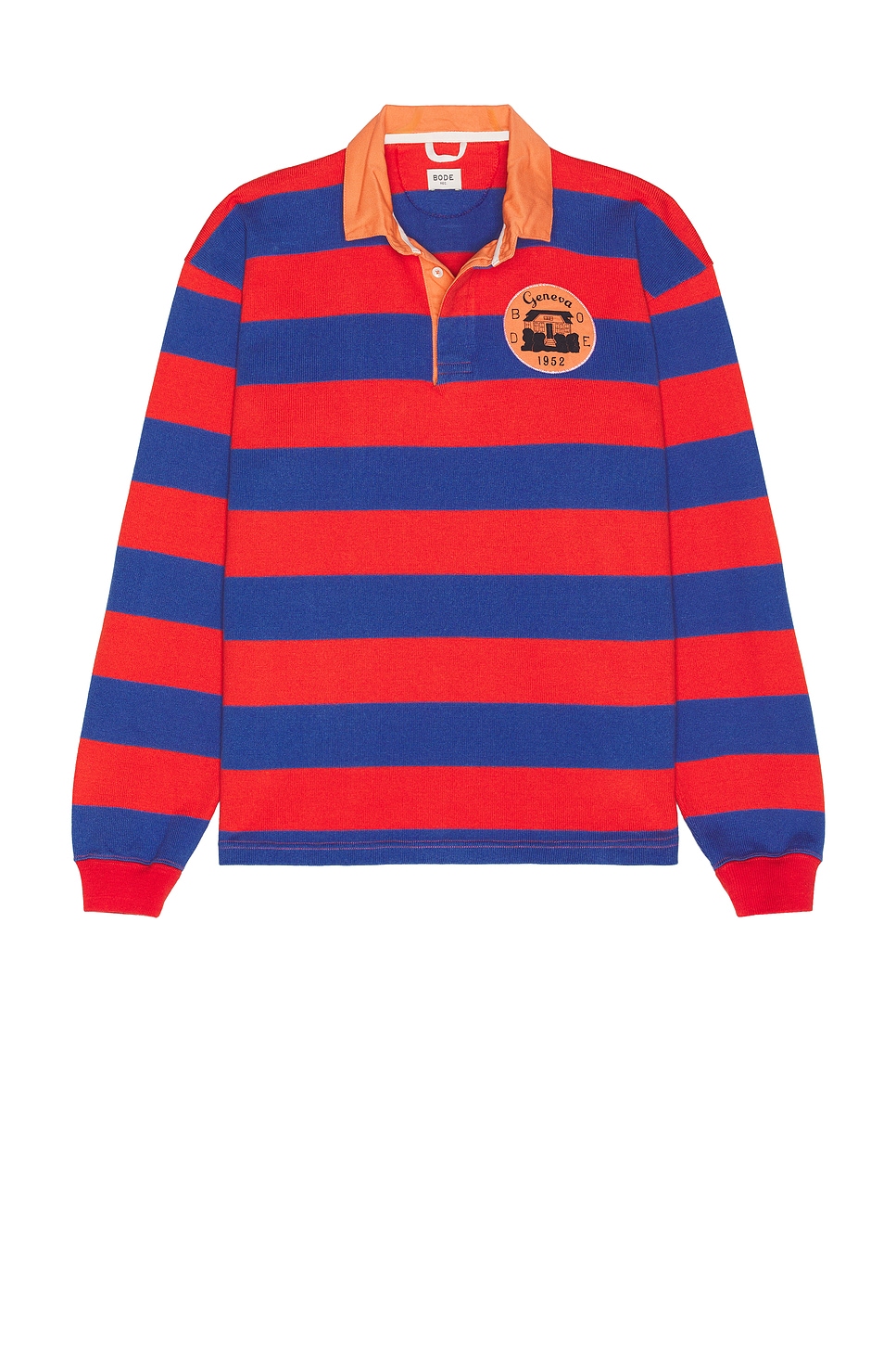 Image 1 of BODE Clubhouse Rugby Shirt in Red & Blue