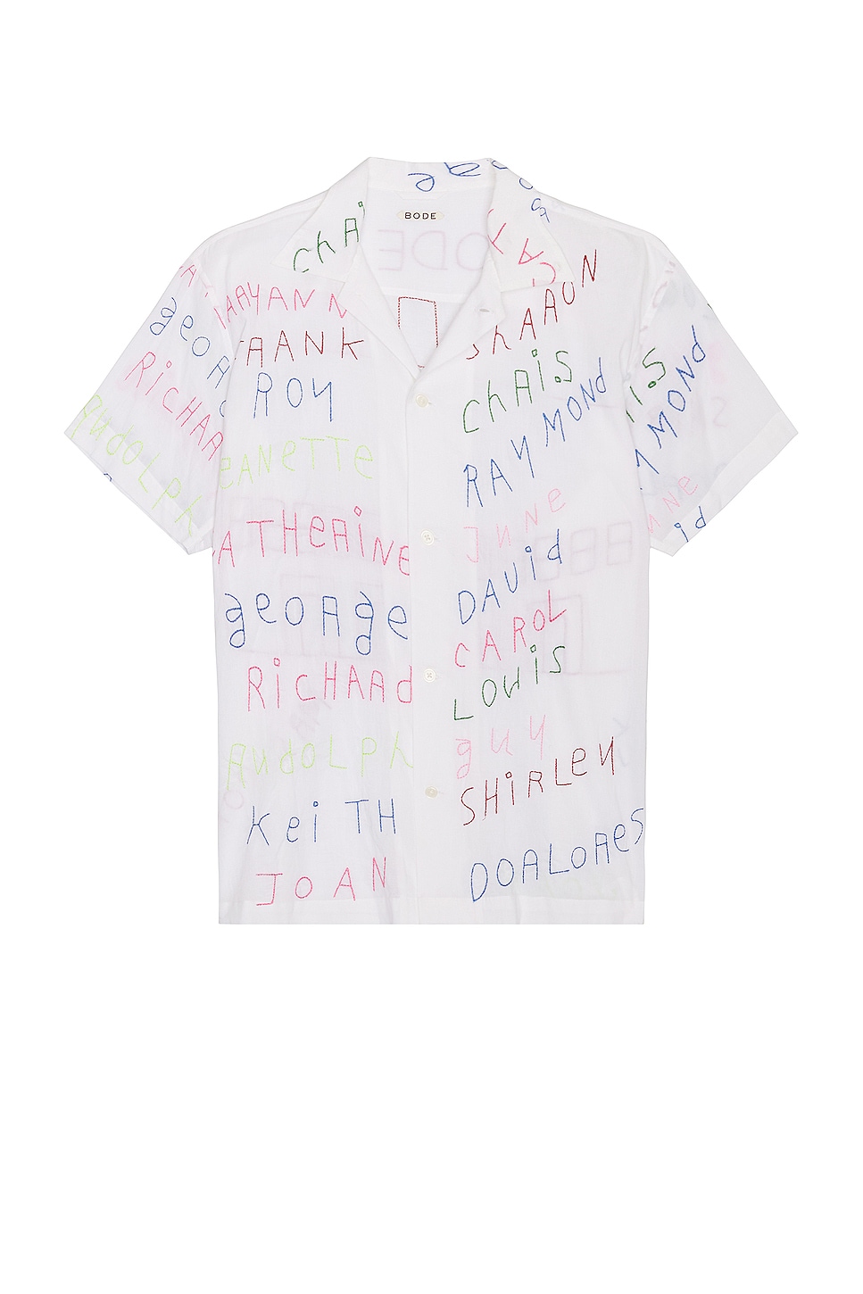 Image 1 of BODE Familial Hall Short Sleeve Shirt in White