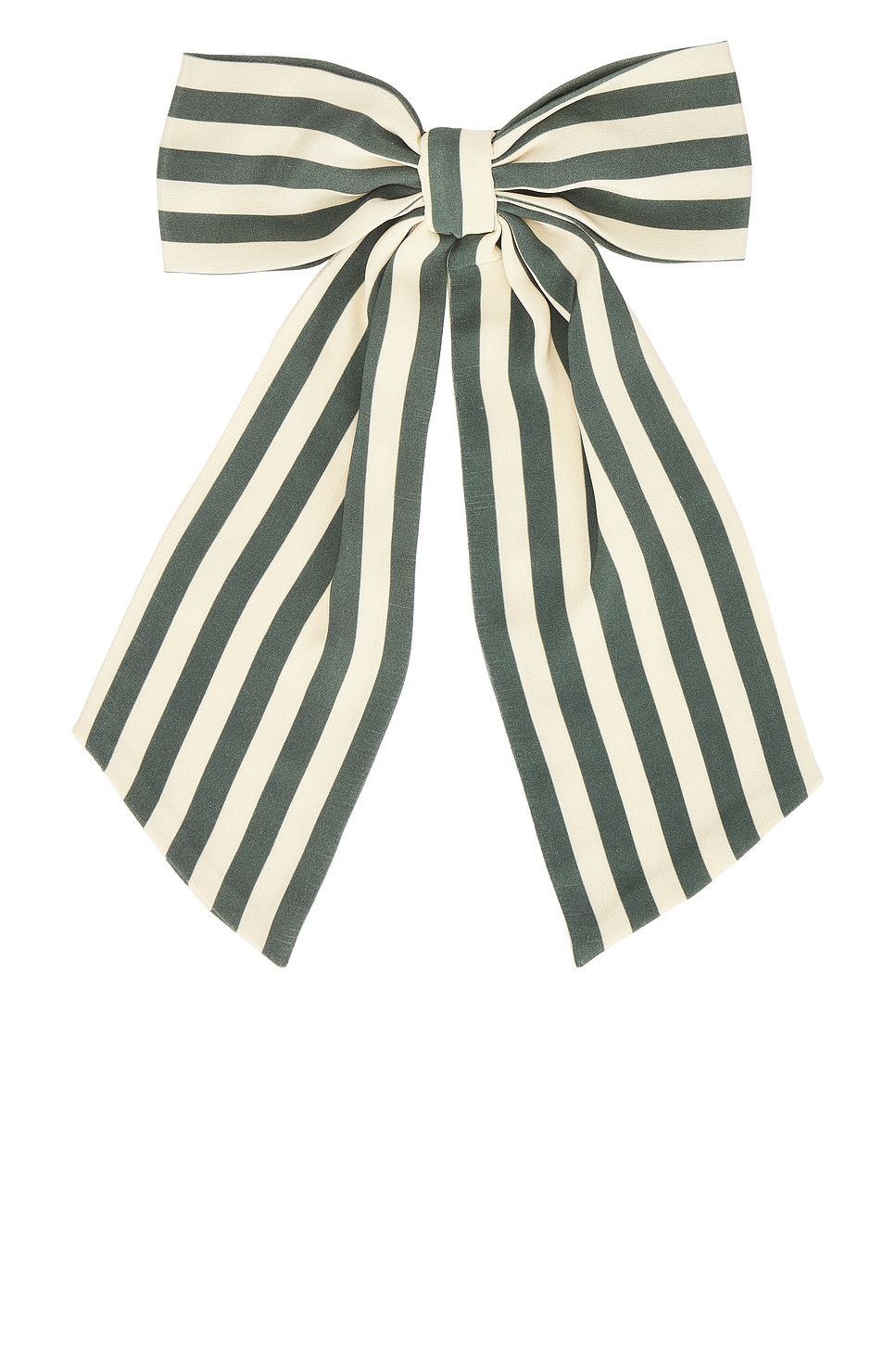 Soda Stripe Bow Barrette in Green