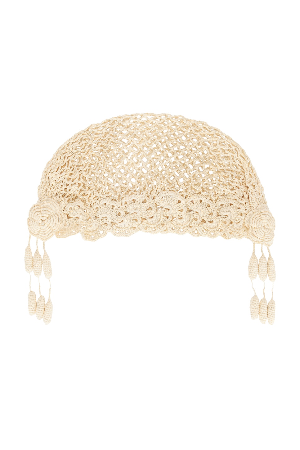 Bode Blossom Crochet Cap In Cream