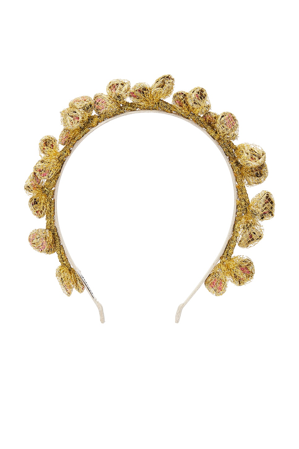 Bode Lido Headband In Gold
