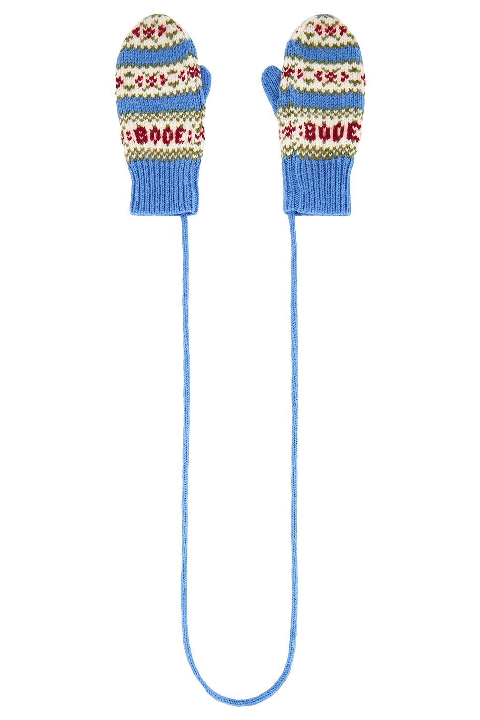 Bode Wedgewood Mittens In Blue