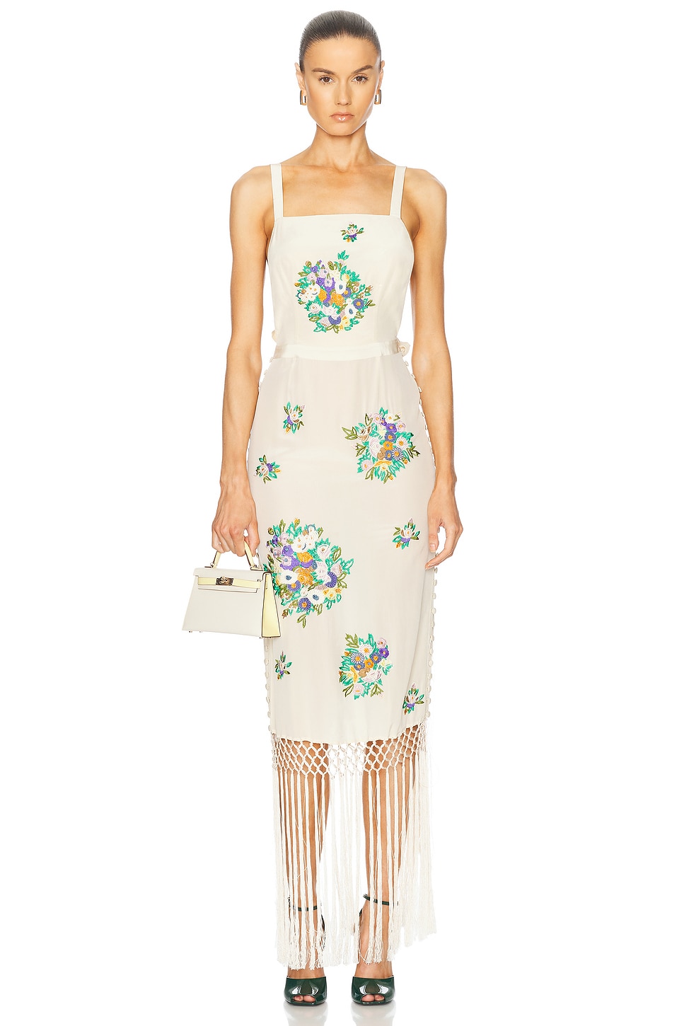 Image 1 of BODE Flower Language Dress in Cream Multi