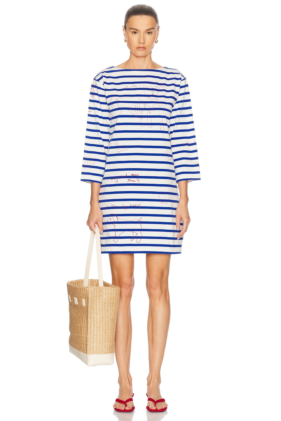 Image 1 of BODE Margate Dress in Blue Multi