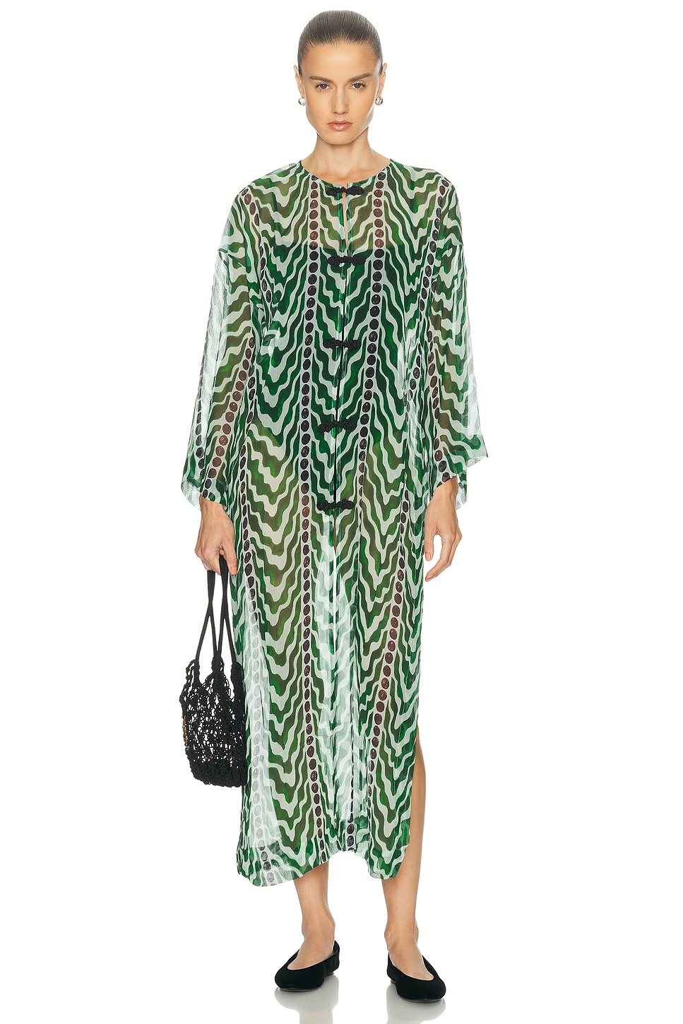 Bode Serpentine Kaftan In Green