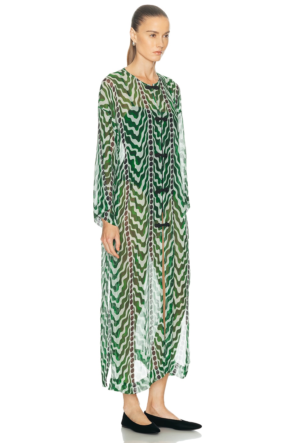Bode Serpentine Kaftan In Green