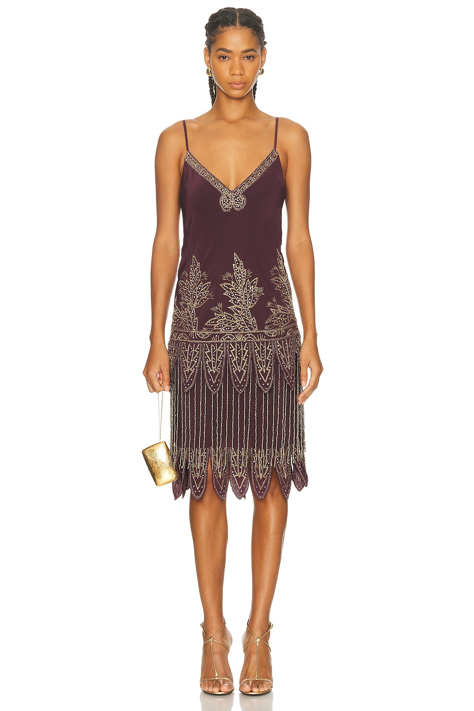 Image 1 of BODE Beaded Epoque Dress in Purple