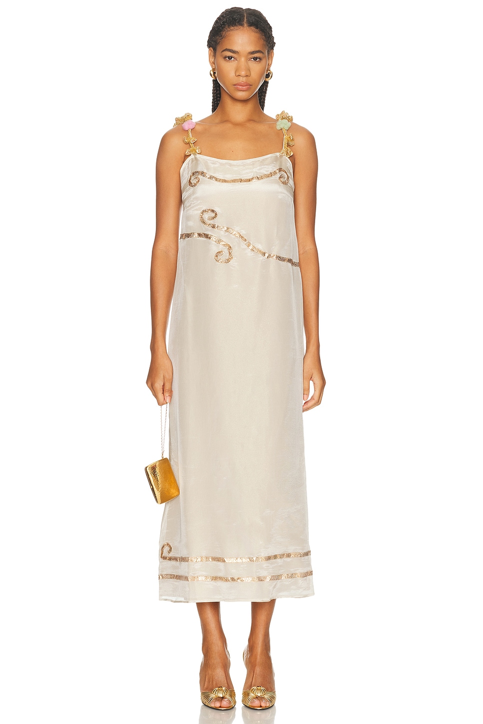 Image 1 of BODE Lido Dress in Antique Gold