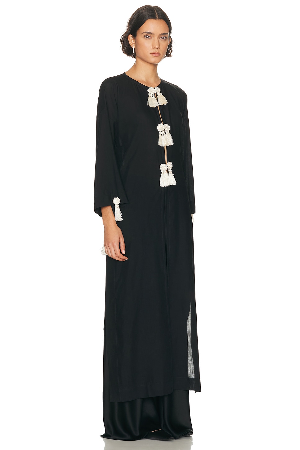Bode Shadow Kaftan In Black
