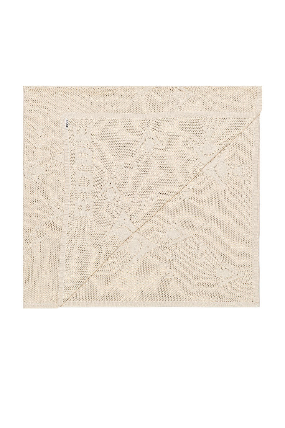 Bode Angel Fish Throw Blanket In Cream