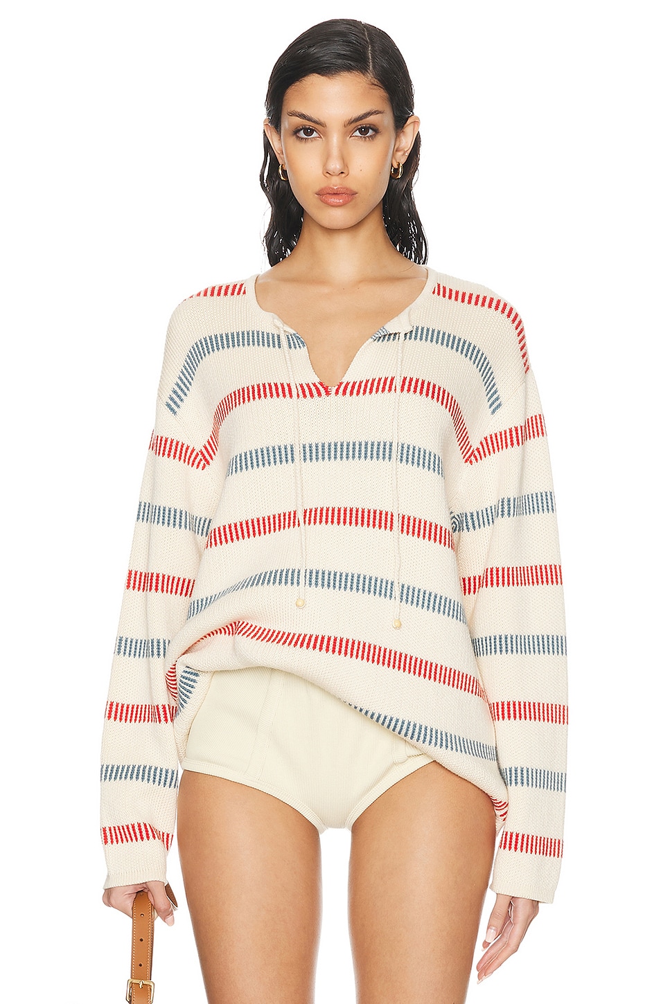 Image 1 of BODE Bay Stripe Sweater in Cream & Multi