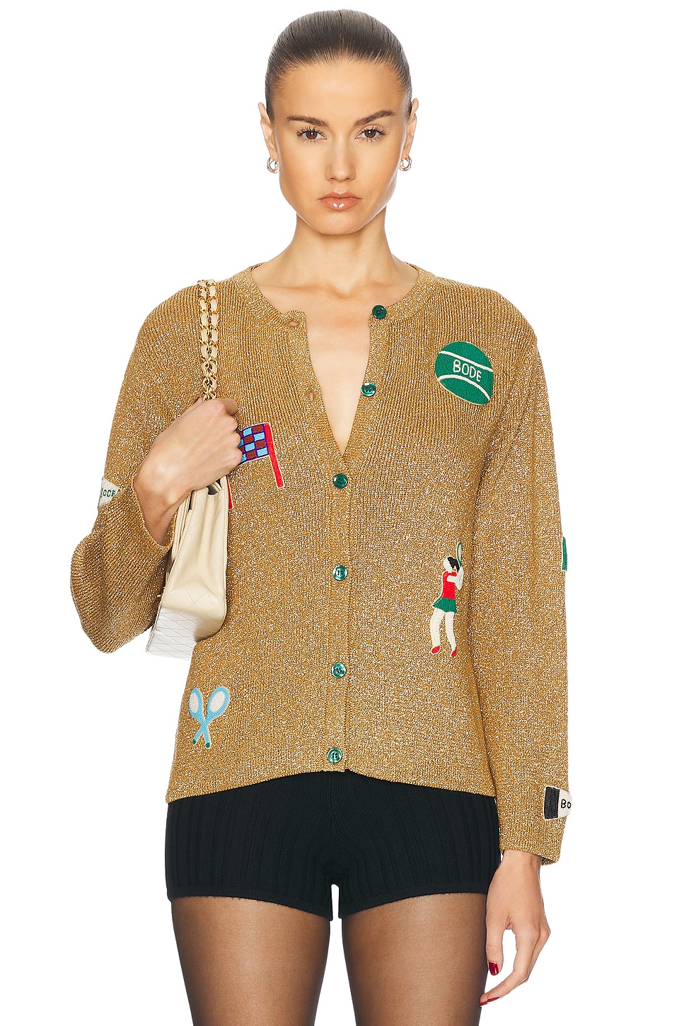 Image 1 of BODE Game Point Cardigan in Gold