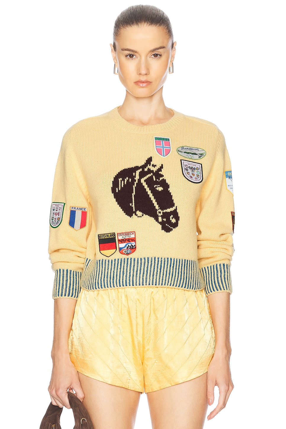 Image 1 of BODE Pony Silhouette Crewneck Sweater in Yellow