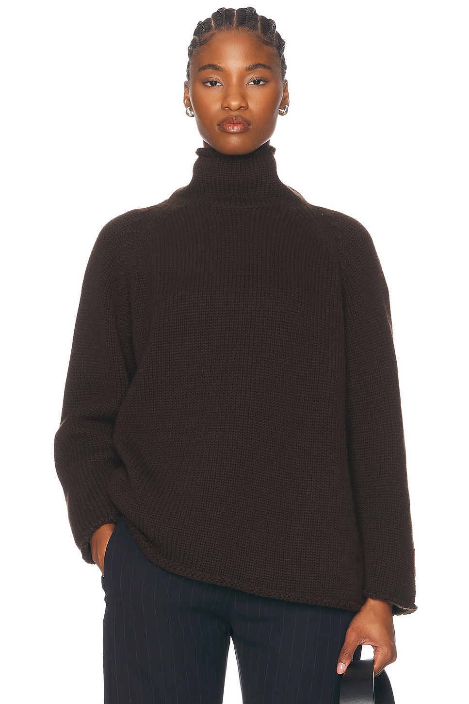 Rollneck Cashmere Sweater in Brown