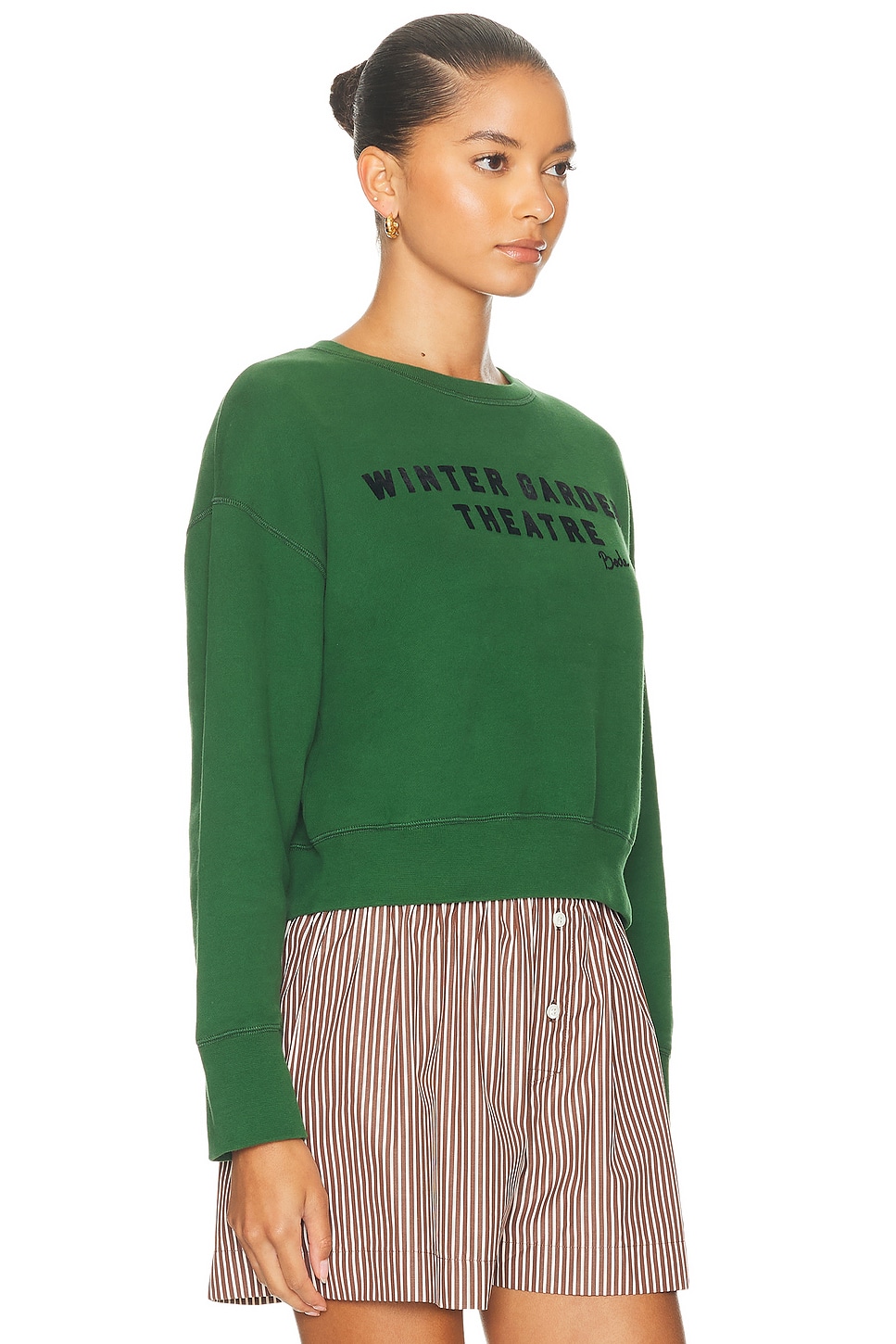 Bode Theatre Crewneck Sweater In Green
