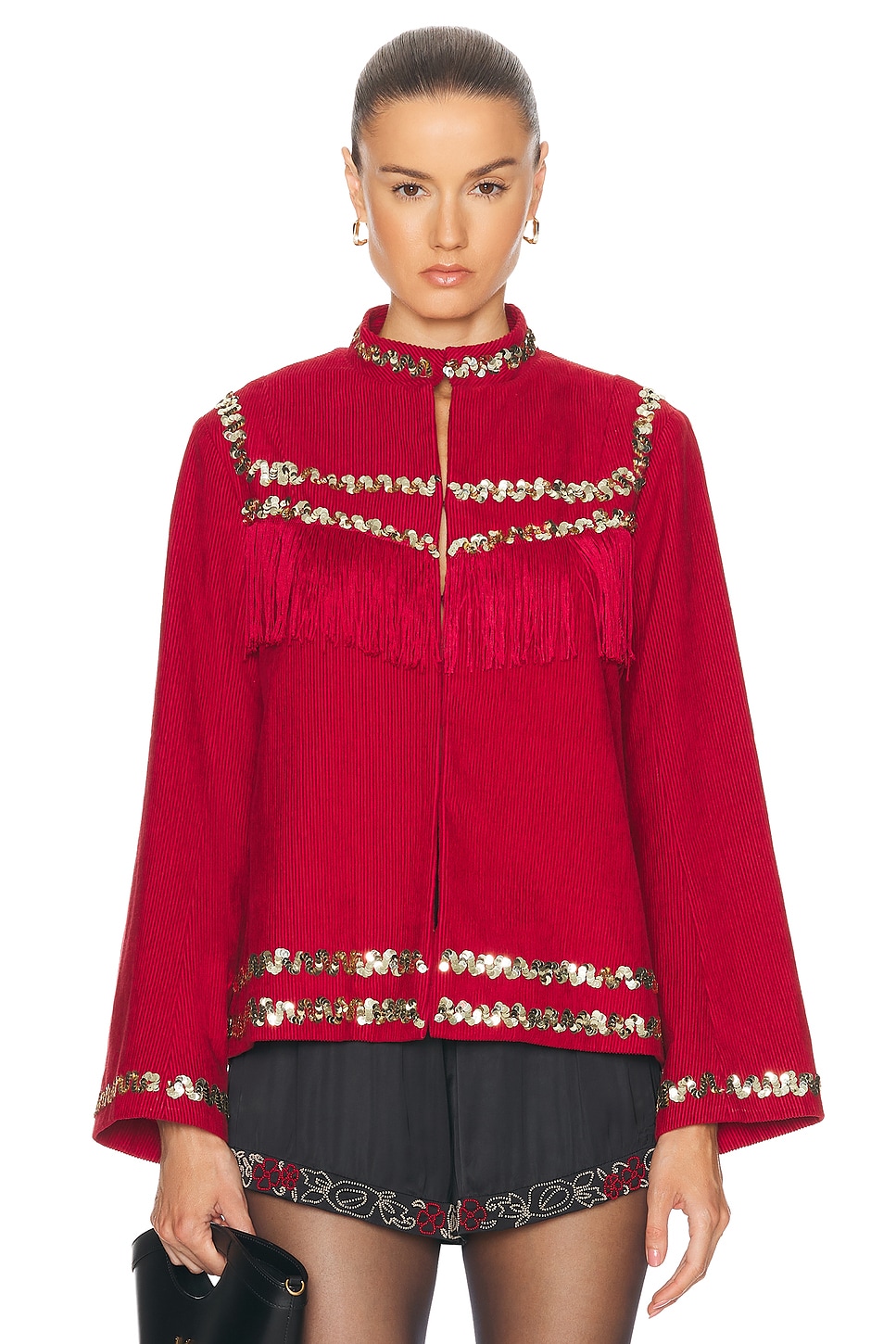 Image 1 of BODE Bandstand Fringe Jacket in Red Multi