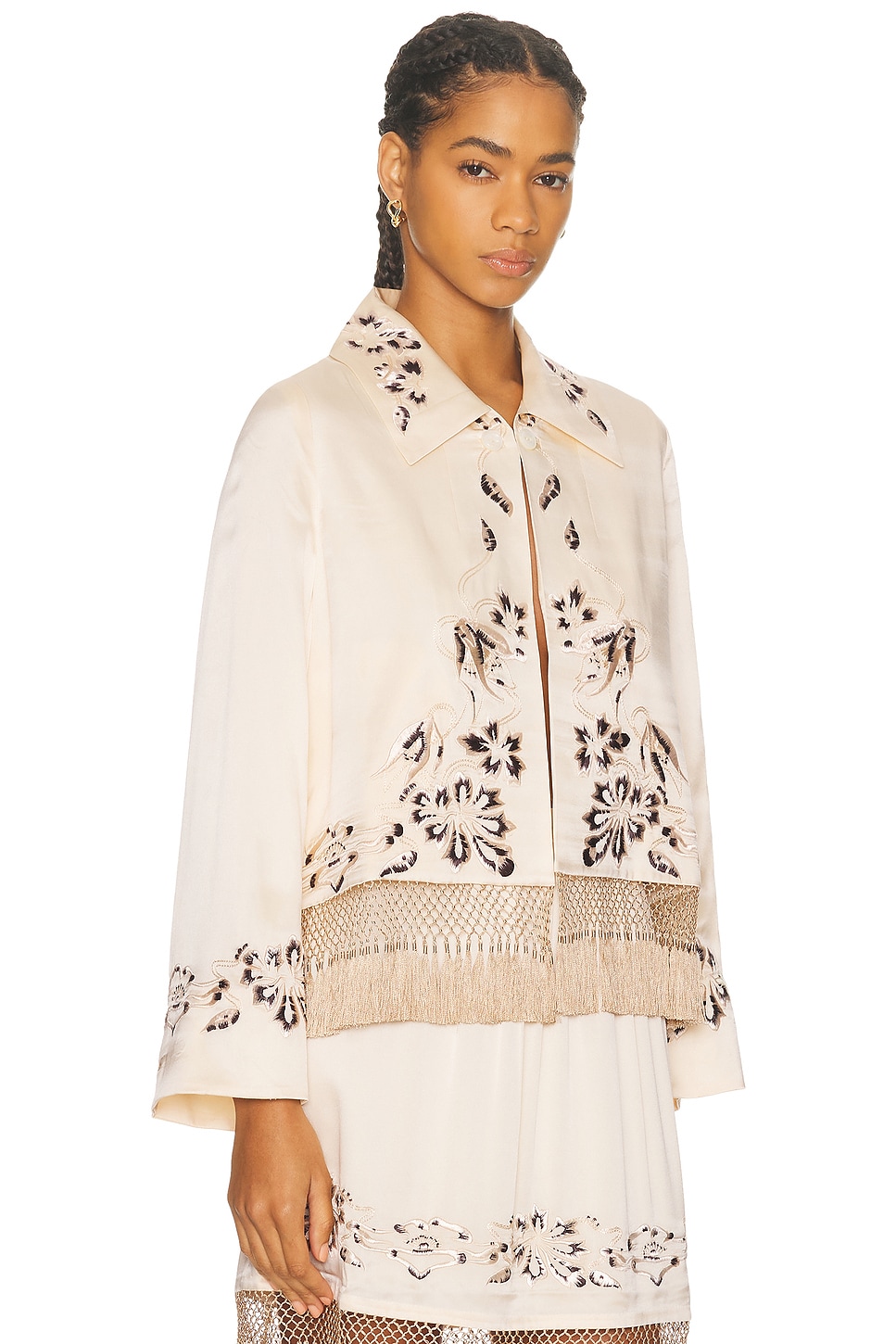 Bode Phantasm Fringe Jacket In Neutral