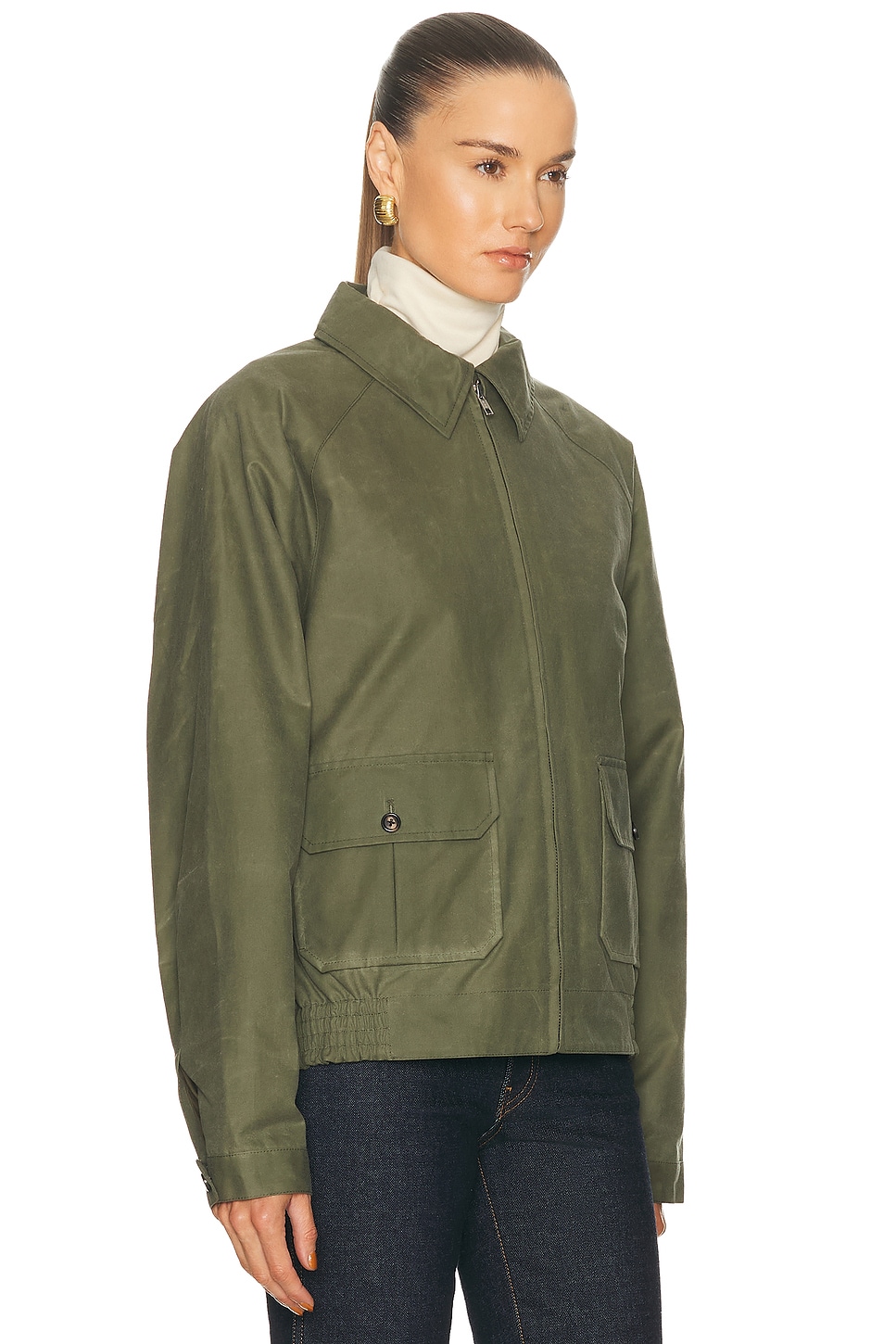 Bode Waxed Coach's Jacket In Green