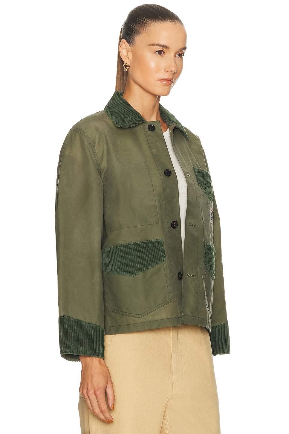 Bode Waxed Craft Jacket In Green