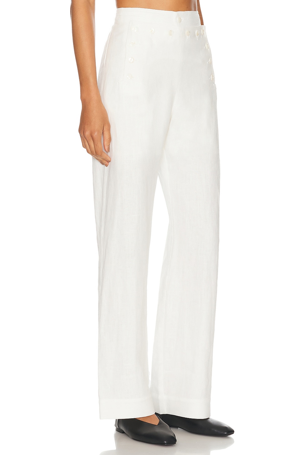 Shop Bode Linen Sailor Trouser In White