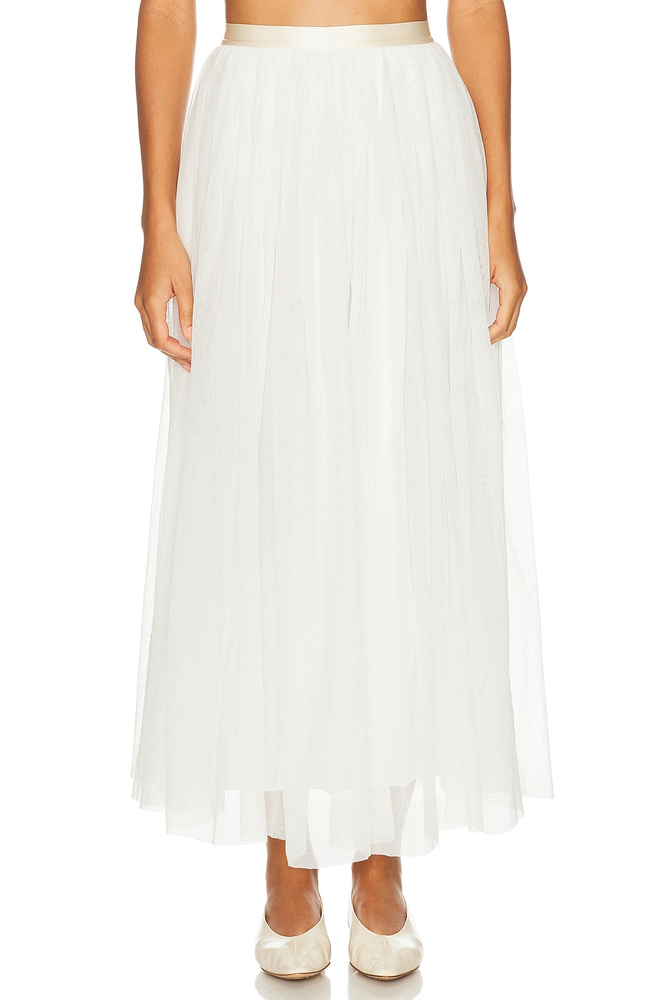 Image 1 of BODE Tulle Tea Skirt in White