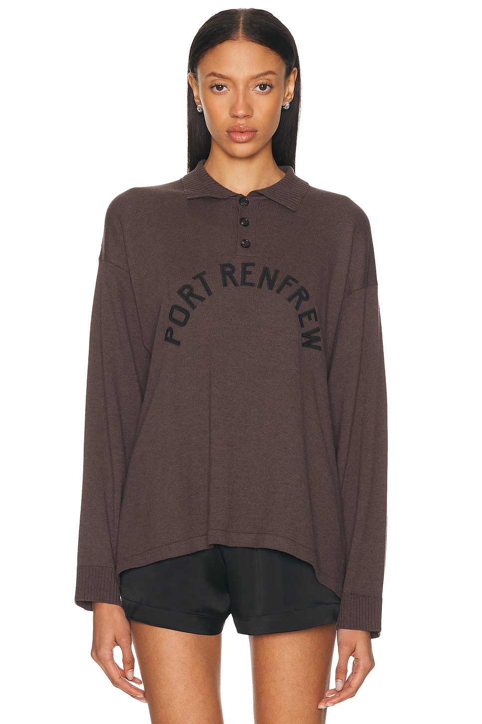 Image 1 of BODE Port Renfrew Polo Top in Brown & Black