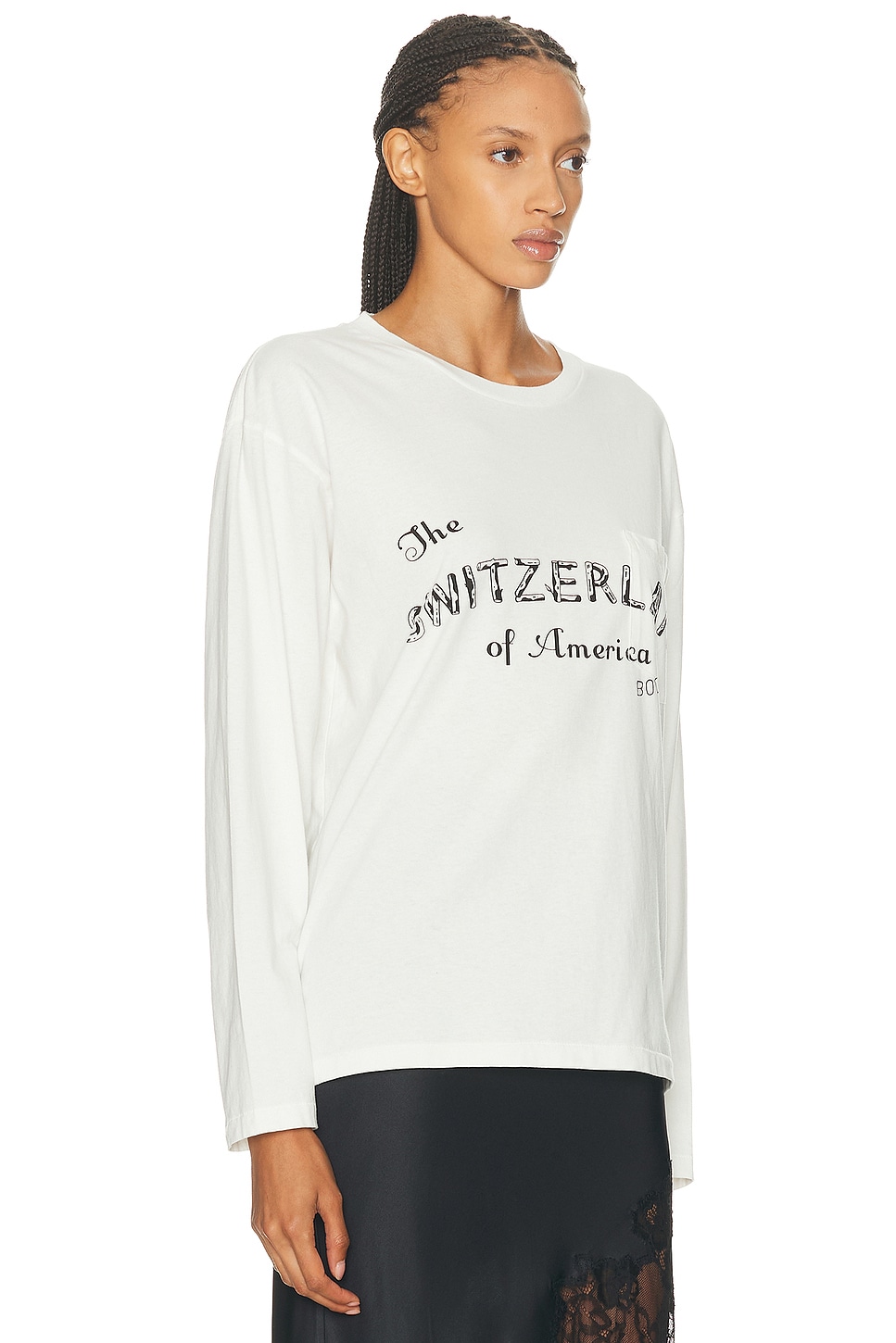 Bode Campground Long Sleeve Top In White