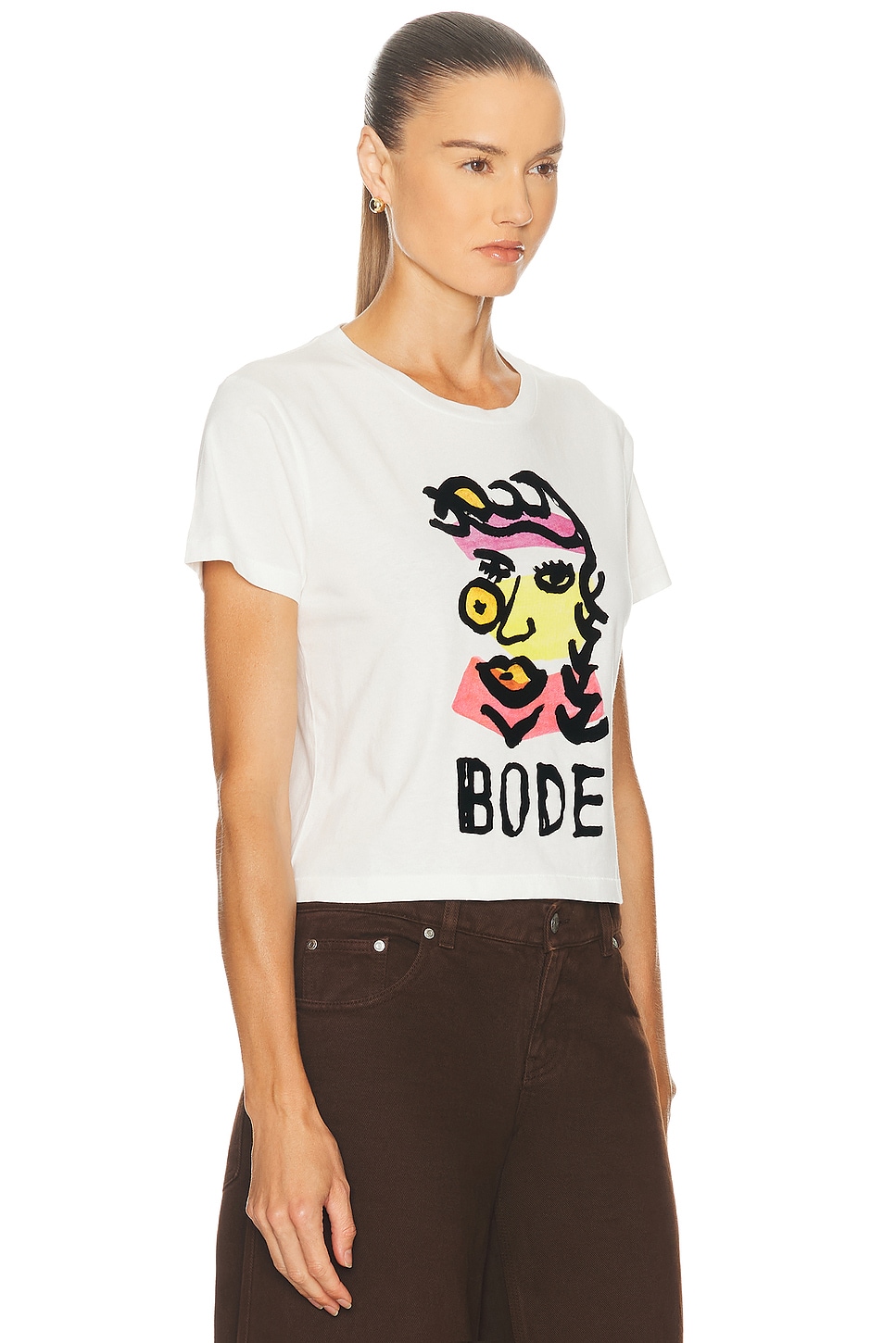 Bode Visage Printed Cotton-jersey T-shirt In White