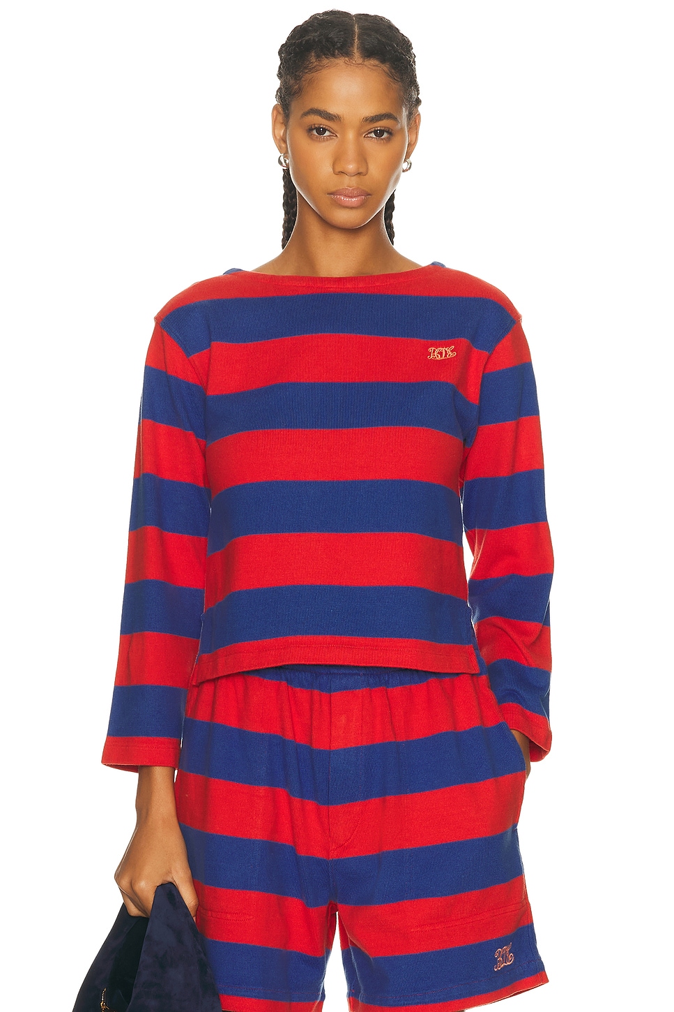 Bode Clubhouse Long Sleeve Tee In Multi