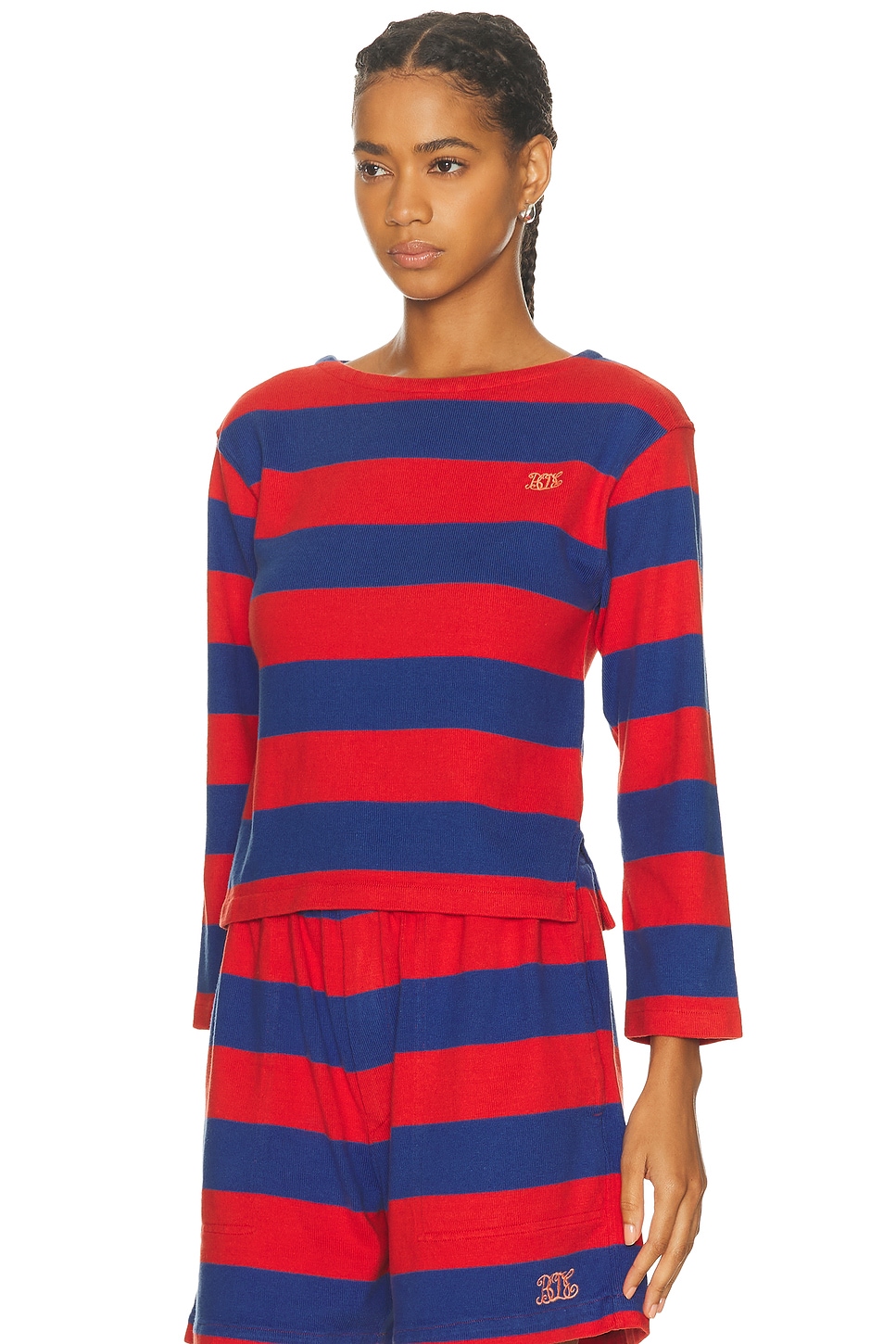 Bode Clubhouse Long Sleeve Tee In Multi