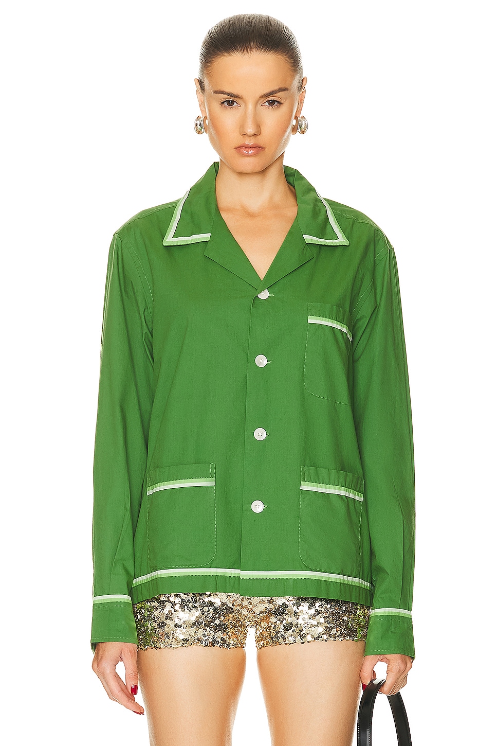 Image 1 of BODE Top Sheet Long Sleeve Shirt in Green